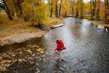 Hiking Across Little Blackfoot River