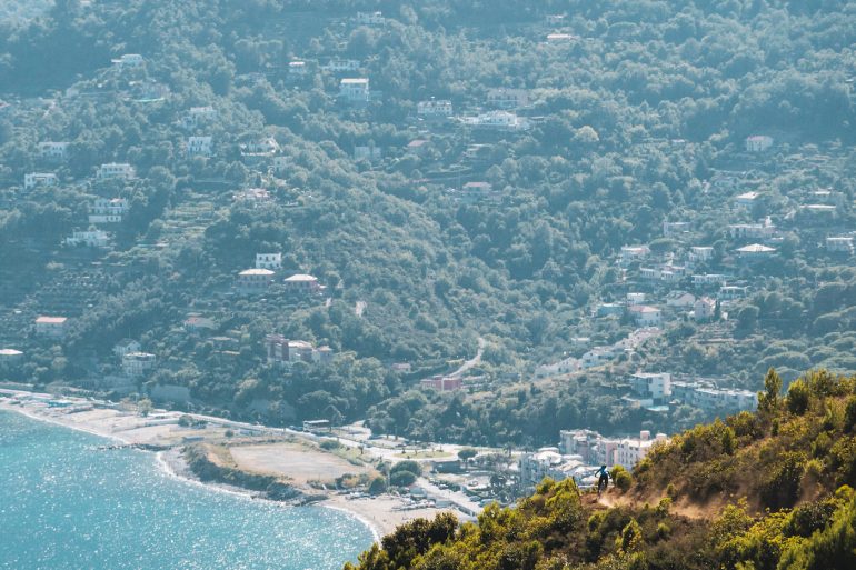 Mountain biking in Finale Ligure, Italy,