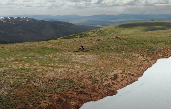 Mountain biker riding the Colorado Trail