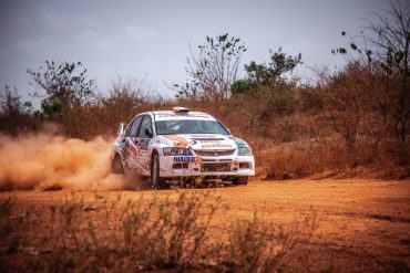 Mitsubishi rally car in the African Rally Championship