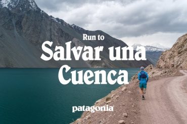 A trail runner in the Andes Mountains in Central Chile