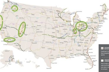 Map of new bike routes across the US