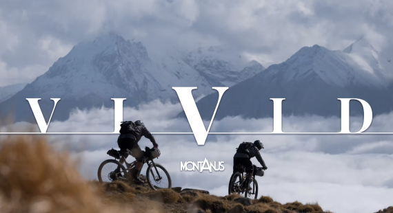 Two men mountain biking on a trail in the mountains of abruzzo