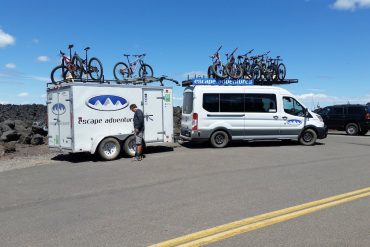 Escape Adventures van loaded with bikes