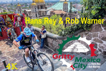 Hans Rey riding his mountain bike in Mexico City