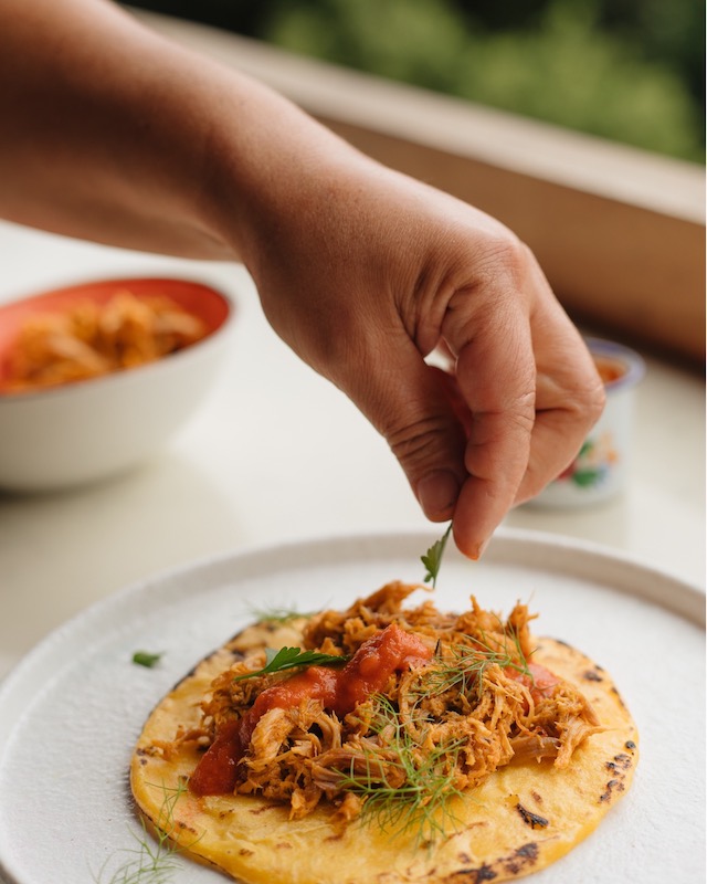 A vegan taco from Hotel Belmar in Costa Rica