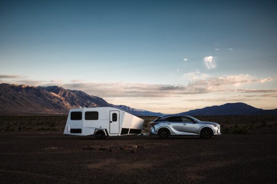 Polydrops P21 trailer being towed by a new Lexus SUV.